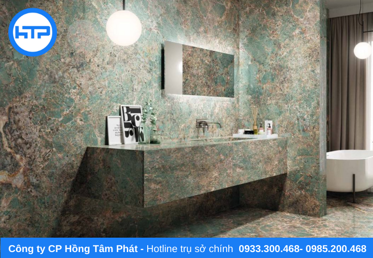 Hồng Tâm Phát ốp lát gạch khổ lớn mở rộng không gian phòng tắm